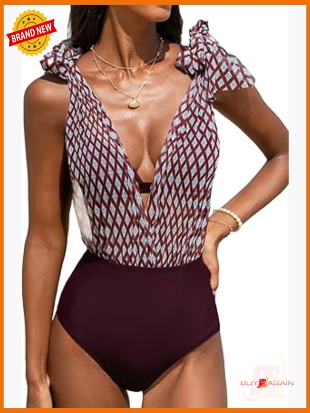 High Waisted Tummy Control Bikini Set Modest Full Coverage Crisscross Self Tie